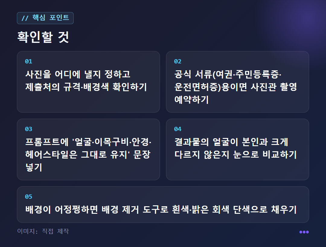 AI 증명사진을 만들 때 확인할 것 5가지